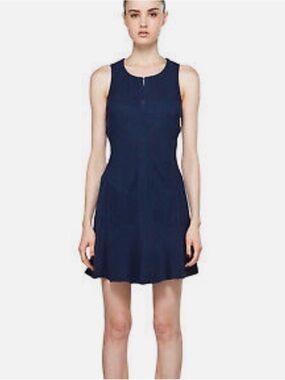 Theyskens' Theory Dahlo Silk Navy Sleeveless Mini Dress 4